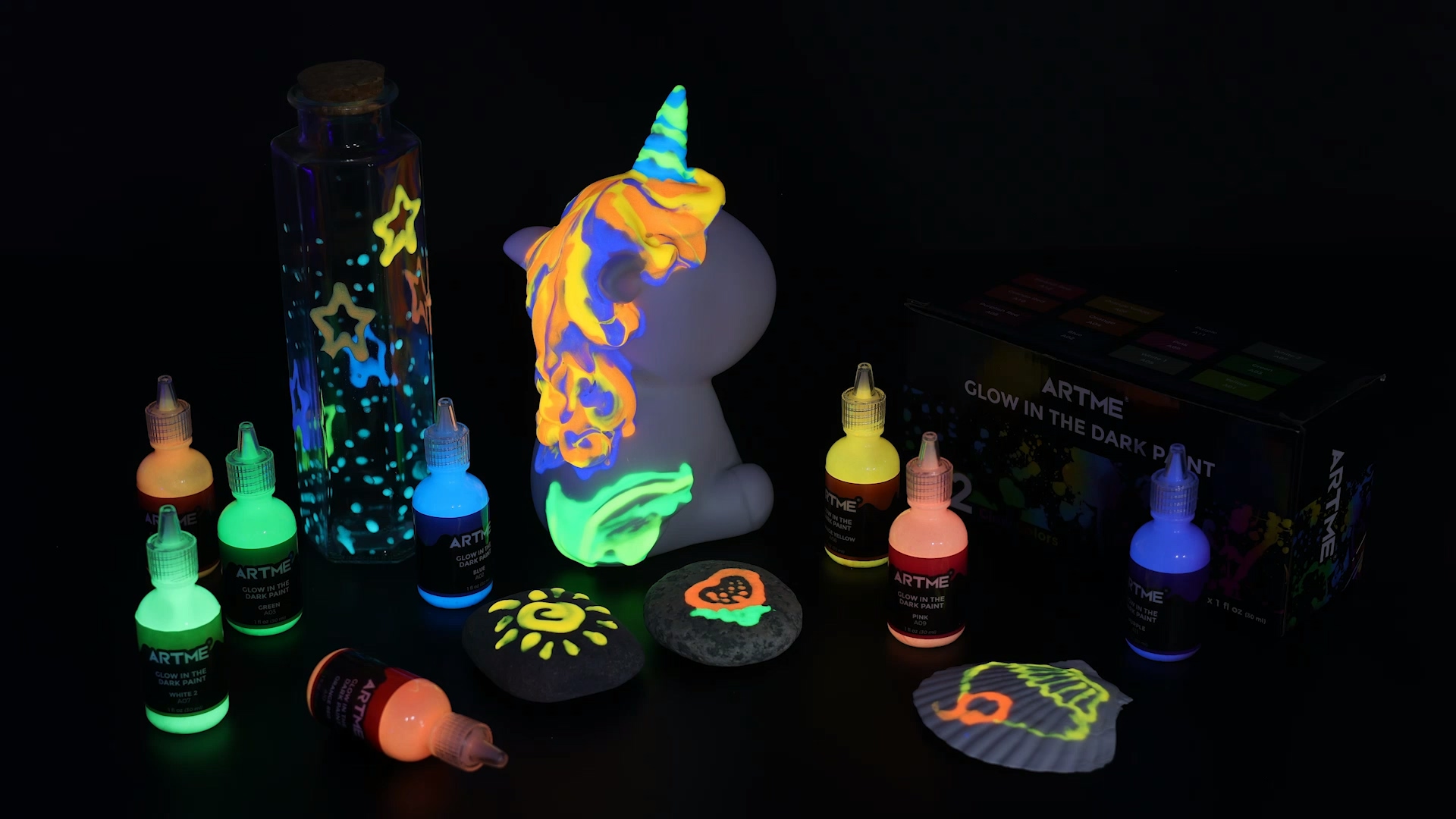 Amazon.com: ARTME Glow in The Dark Paint, Glow Paint Set of 12
